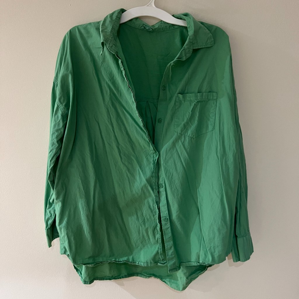 Green Oversized Button Down